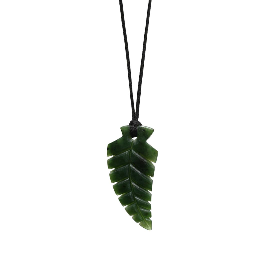 New Zealand Pounamu Fern Leaf Necklace