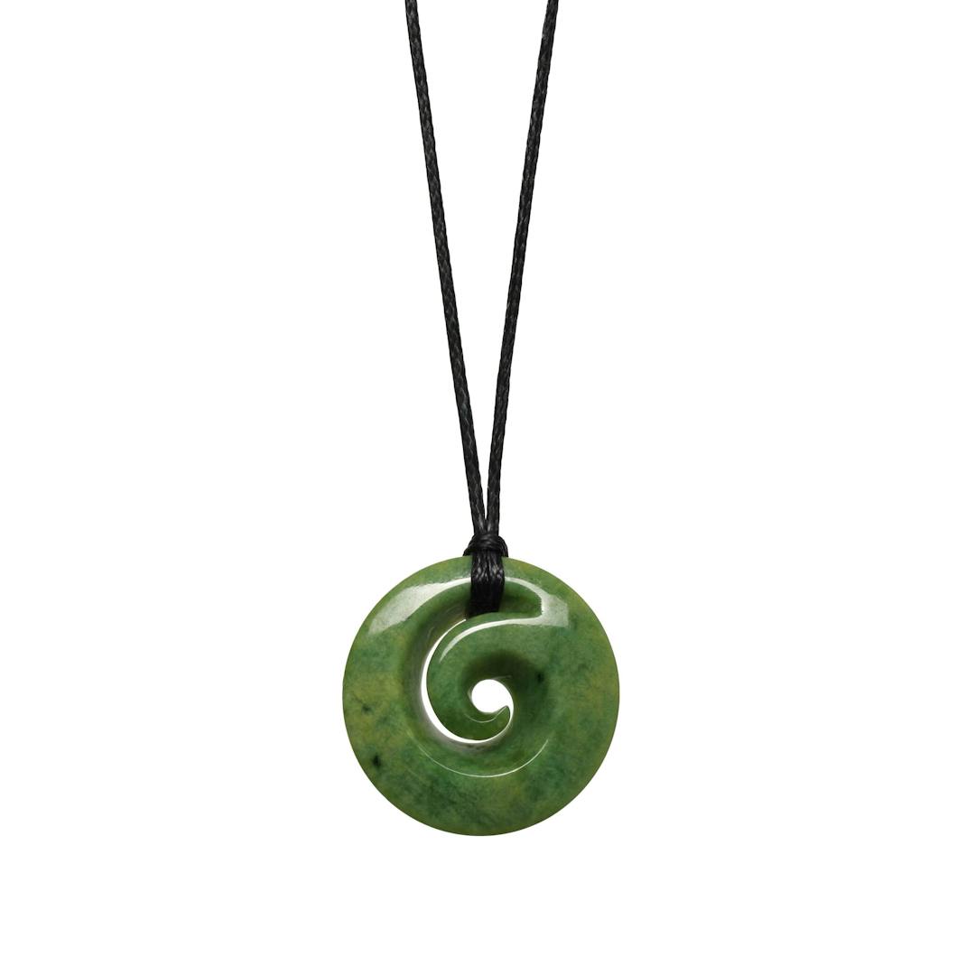 New Zealand Greenstone Small Spiral Necklace