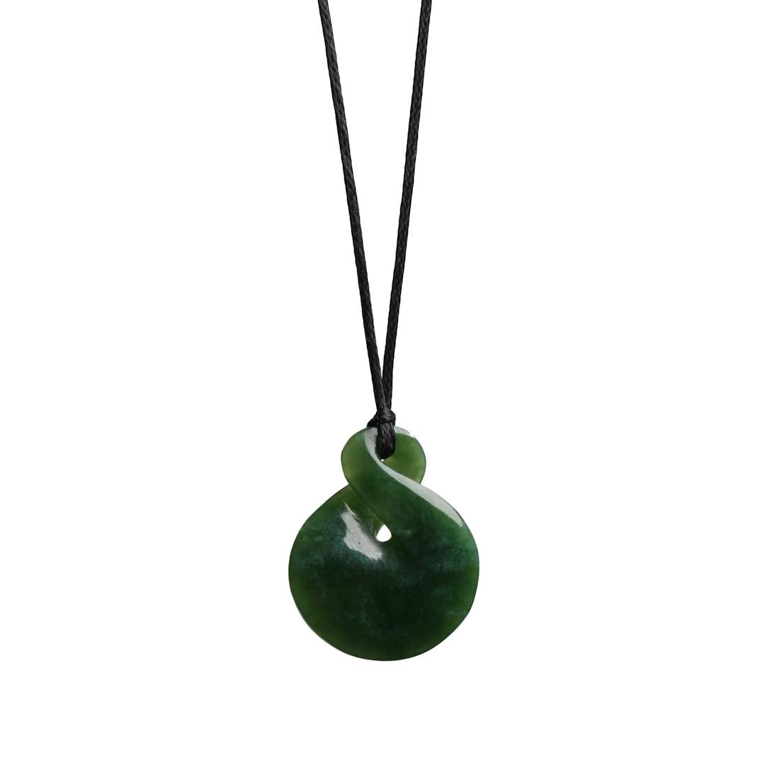 New Zealand Jade Greenstone Single Infinity Necklace