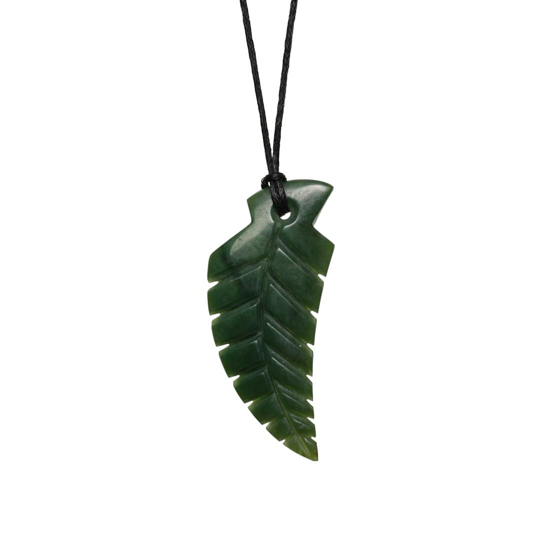 New Zealand Pounamu Medium Fern Leaf Necklace