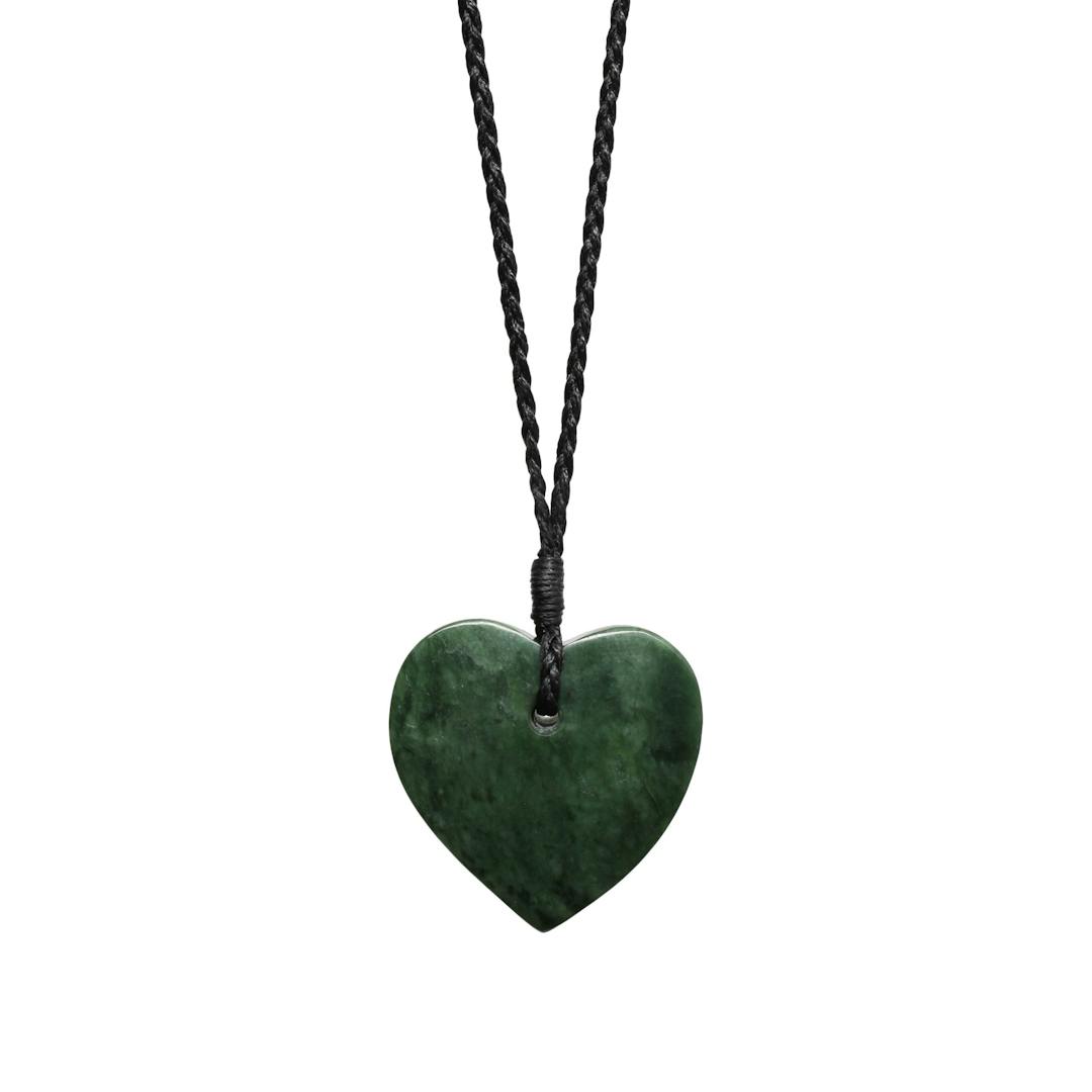 New Zealand Jade Solid Heart Pendant