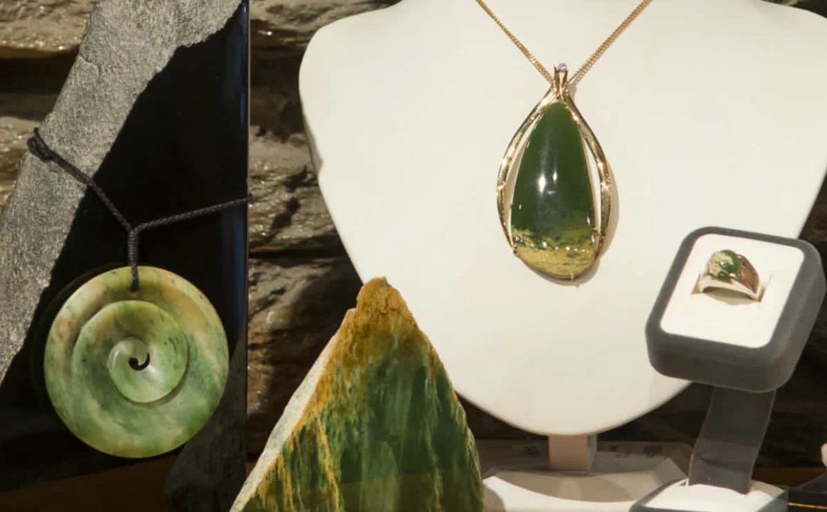 Jade jewellery on display
