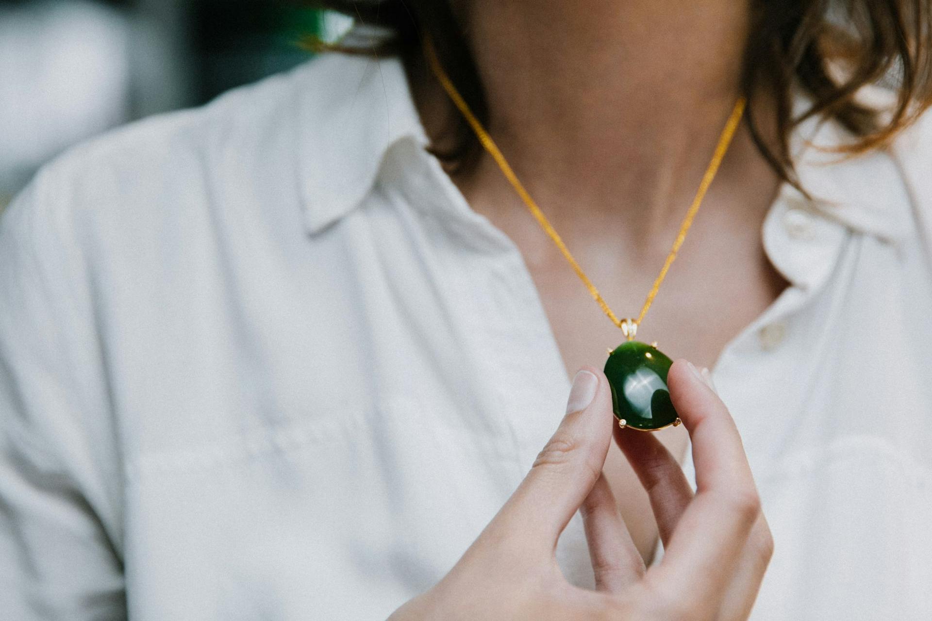 gold jade necklace