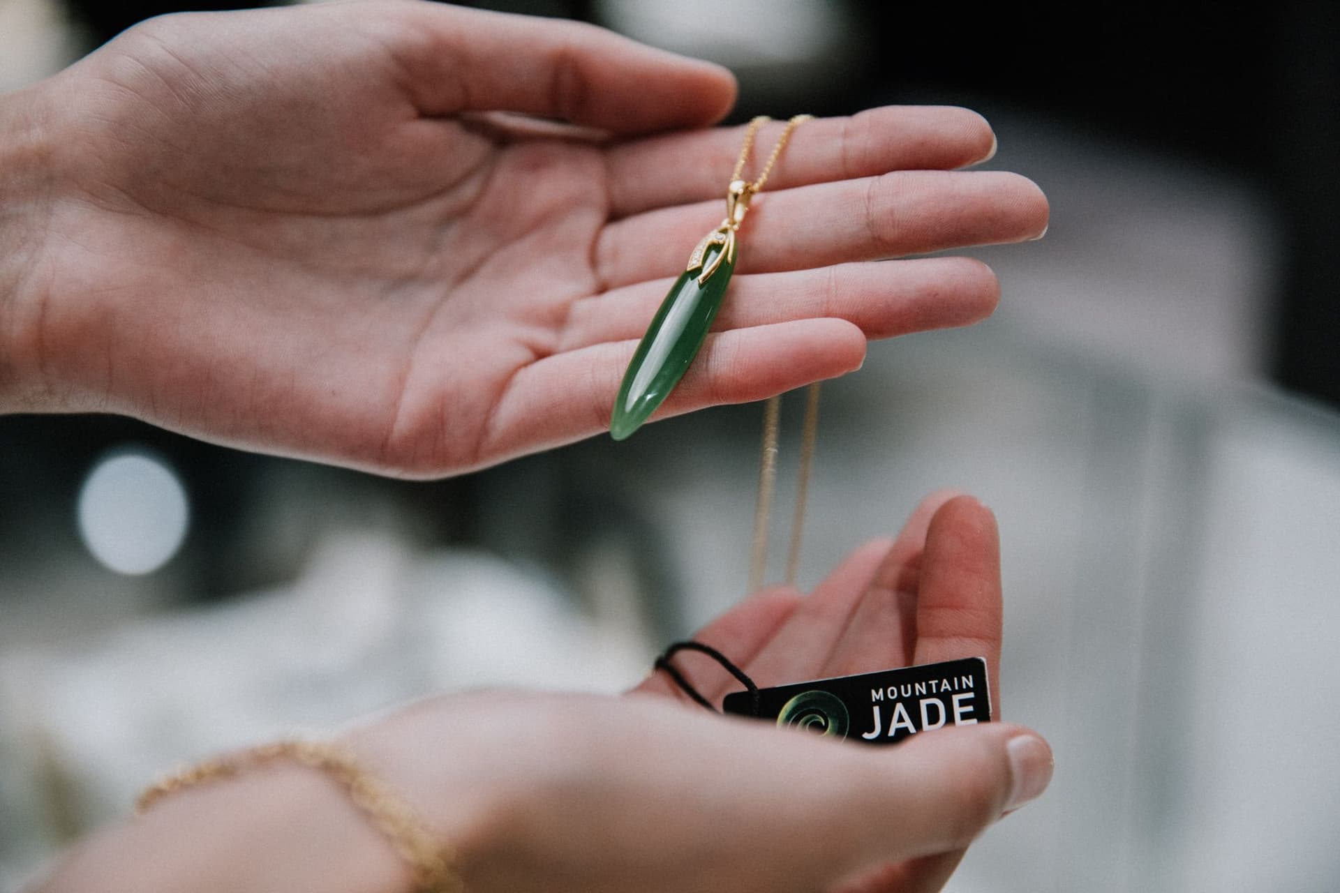 Jade drop in hand