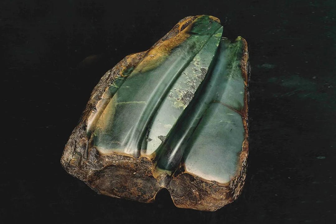Jade stone with maori carving technique in stone