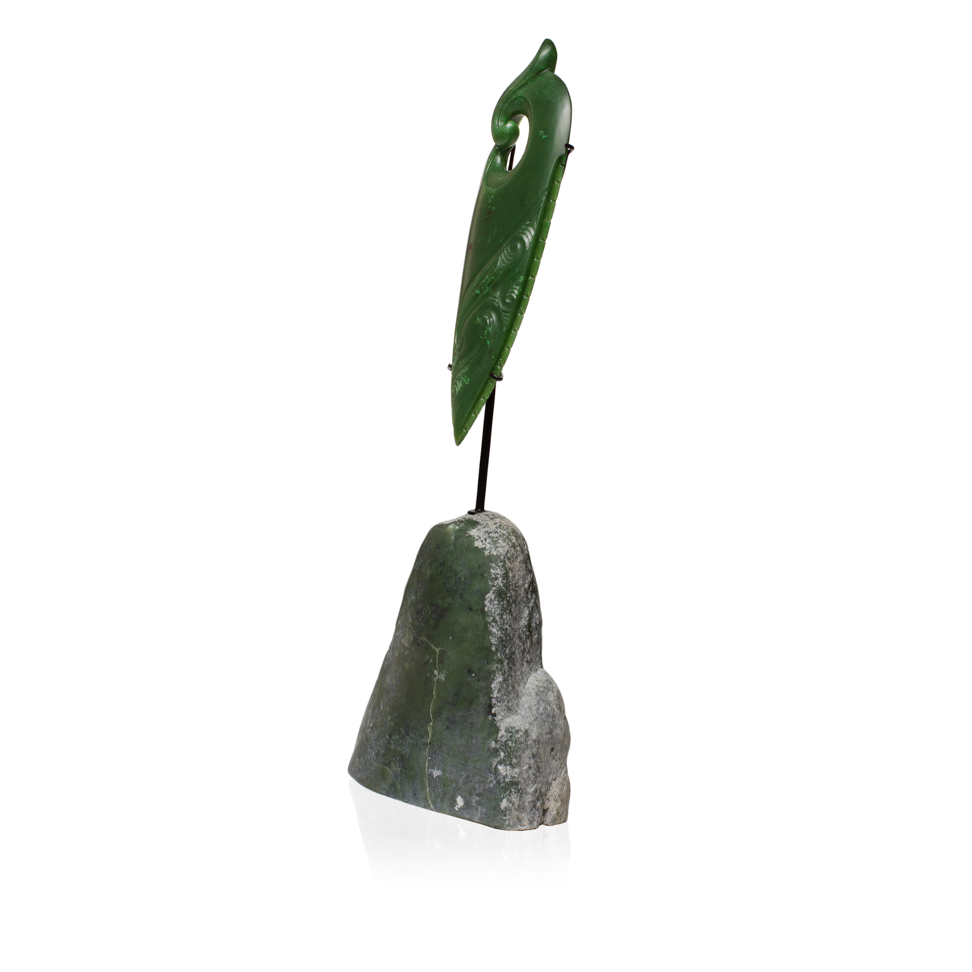 Canadian Jade Blade Form with Koru Sculpture