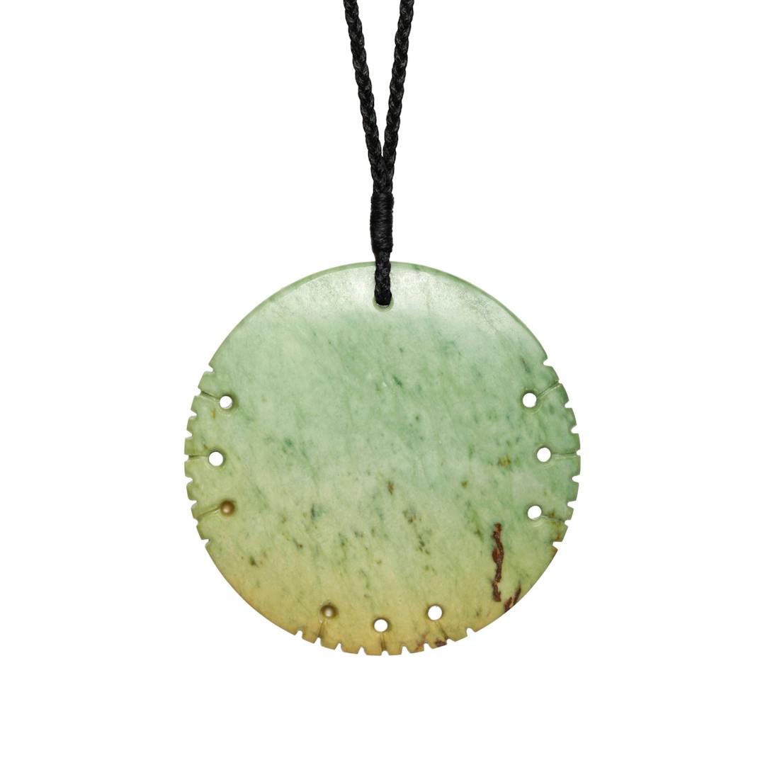 New Zealand Jade Disc with Notches