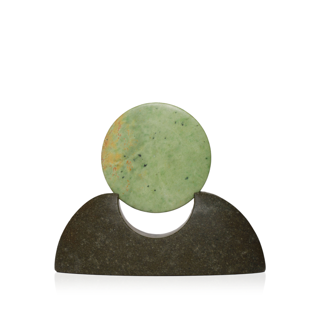 New Zealand Greenstone Disc Sculpture