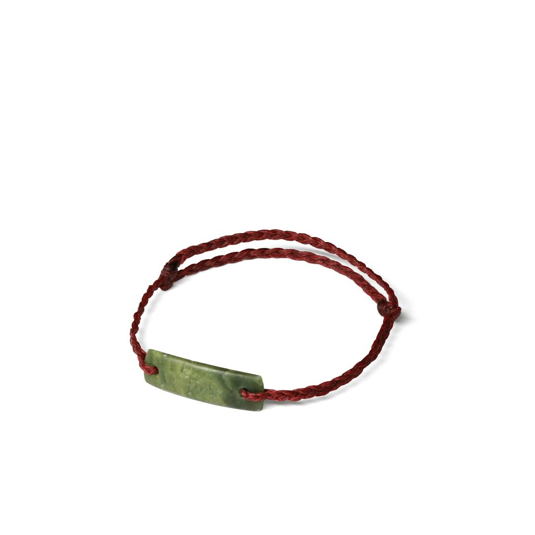 New Zealand Pounamu Red Plaited Bracelet