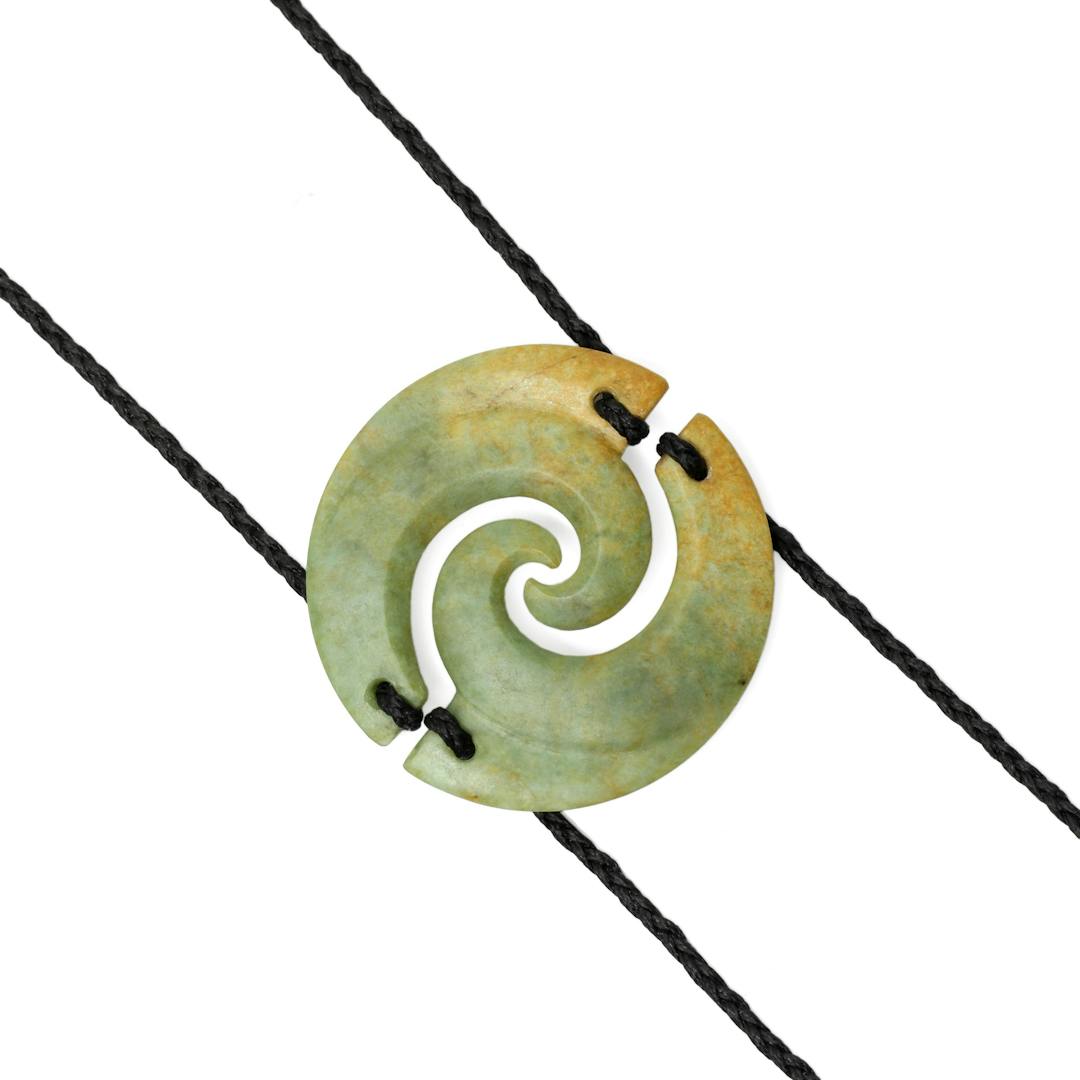 New Zealand Jade Same Stone Spiral Set