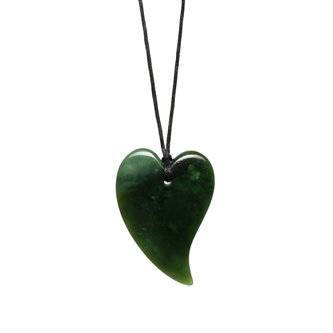 New Zealand Pounamu Solid Heart Necklace