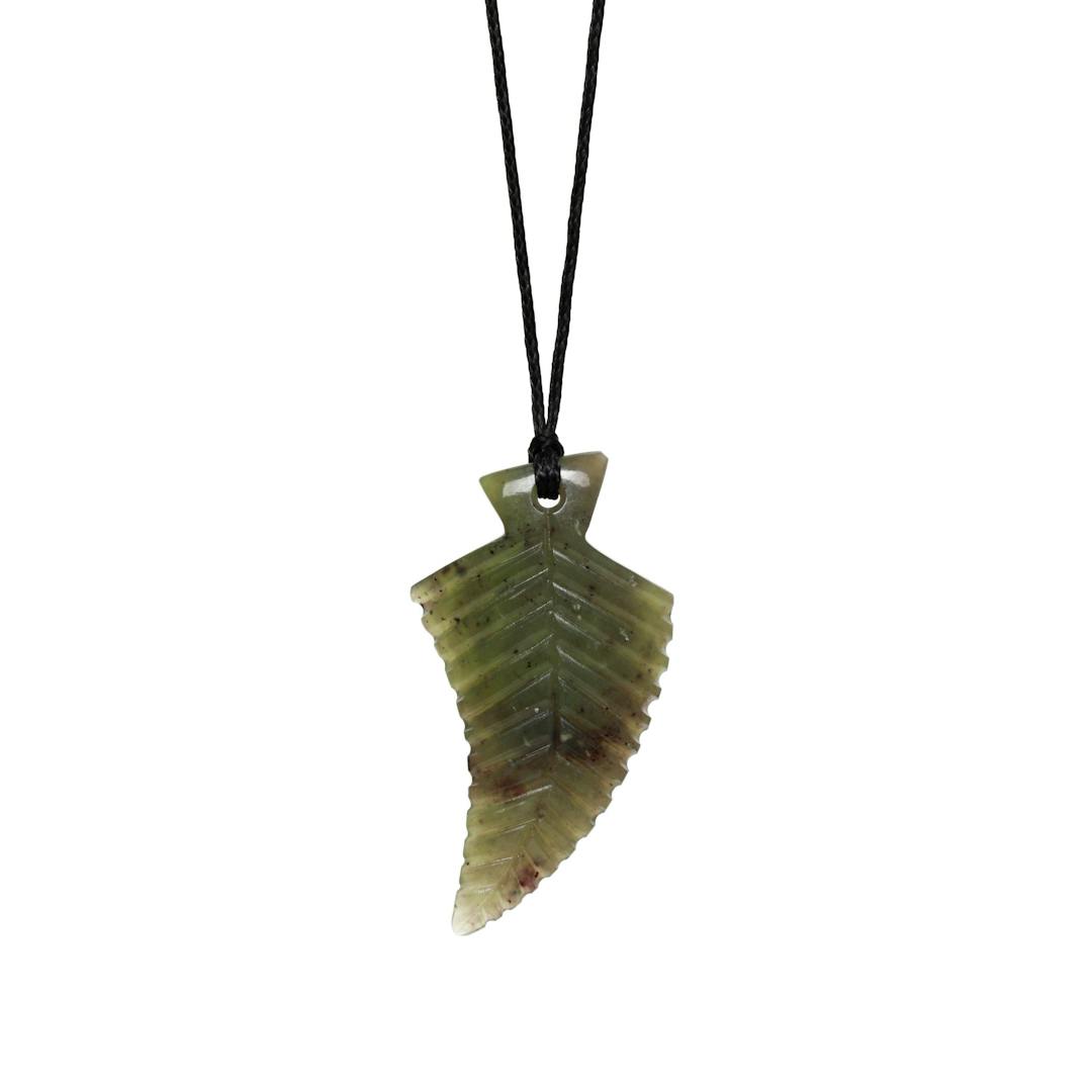 New Zealand Jade Detailed Fern Leaf Necklace