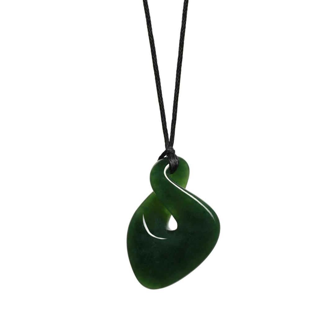 New Zealand Jade Pointed Twist Necklace