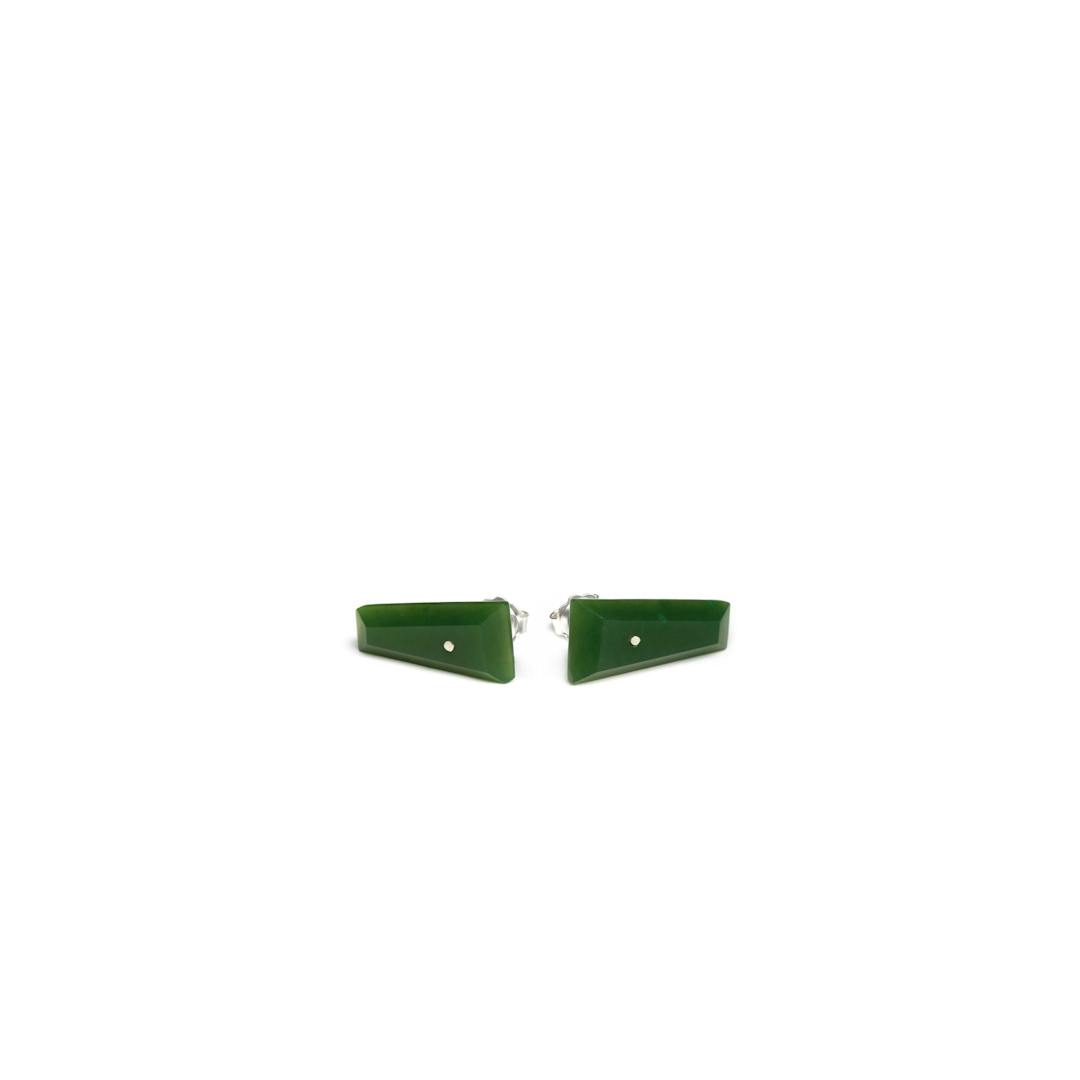 Canadian Jade Medium Geometric Stud Earrings