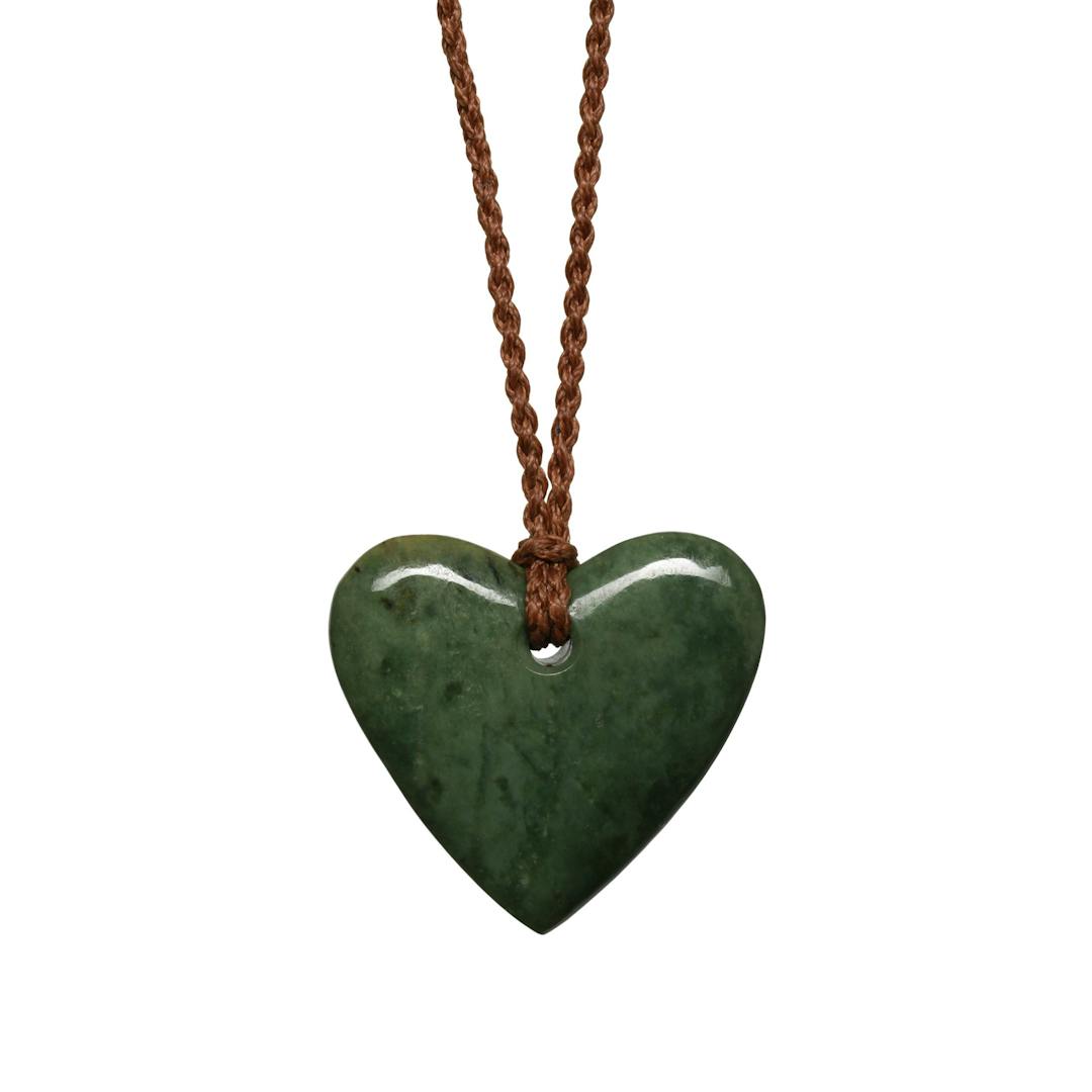 New Zealand Greenstone Heart Pendant
