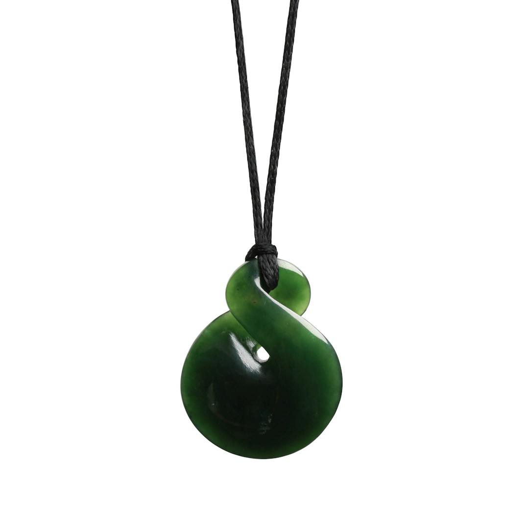 New Zealand Greenstone Single Infinity Twist Necklace