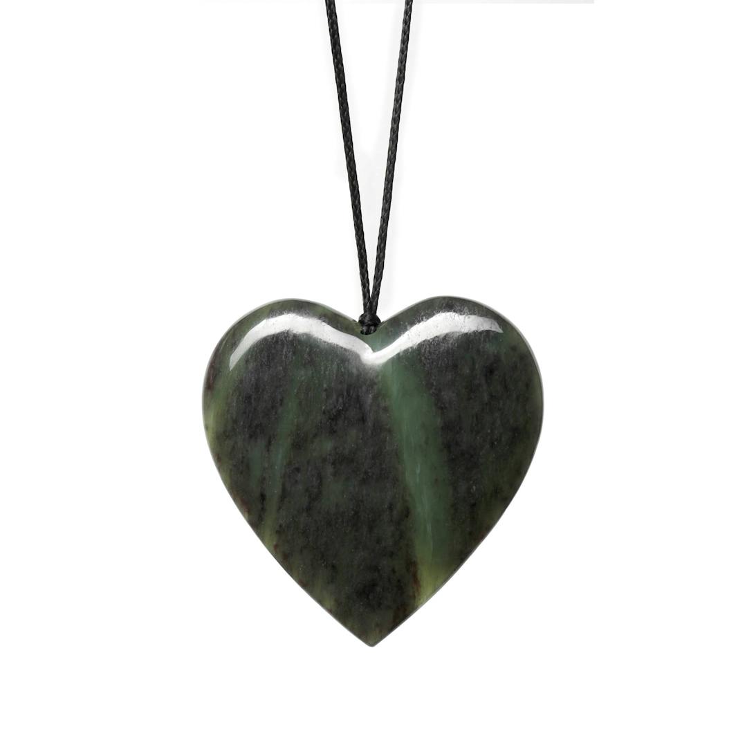 New Zealand Pounamu Solid Heart Necklace