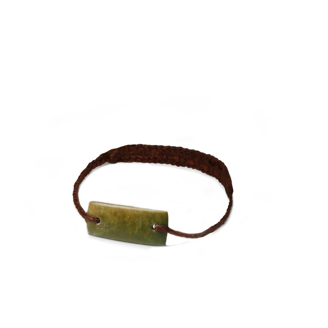 New Zealand Pounamu Brown Plaited Bracelet