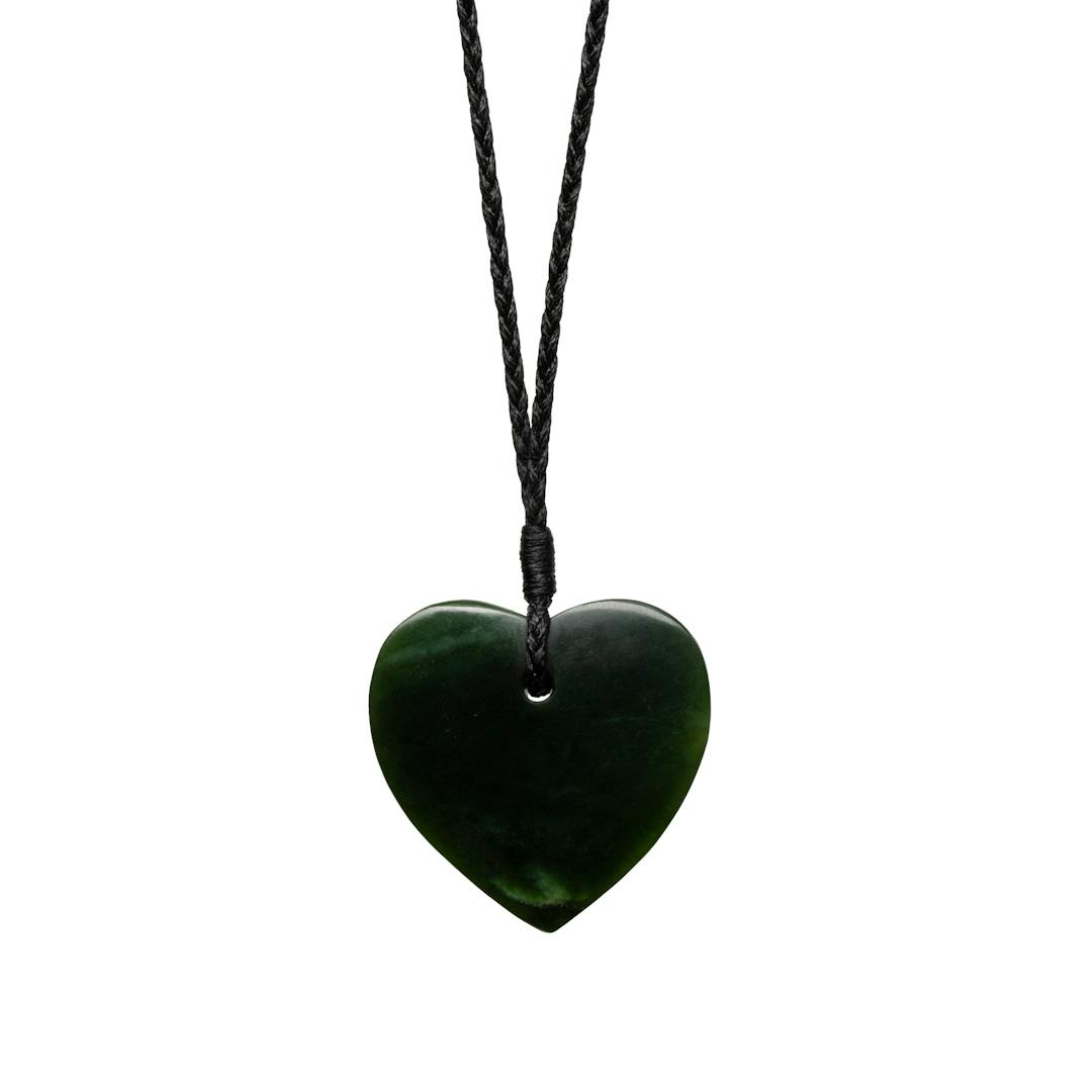New Zealand Jade Solid Heart Pendant