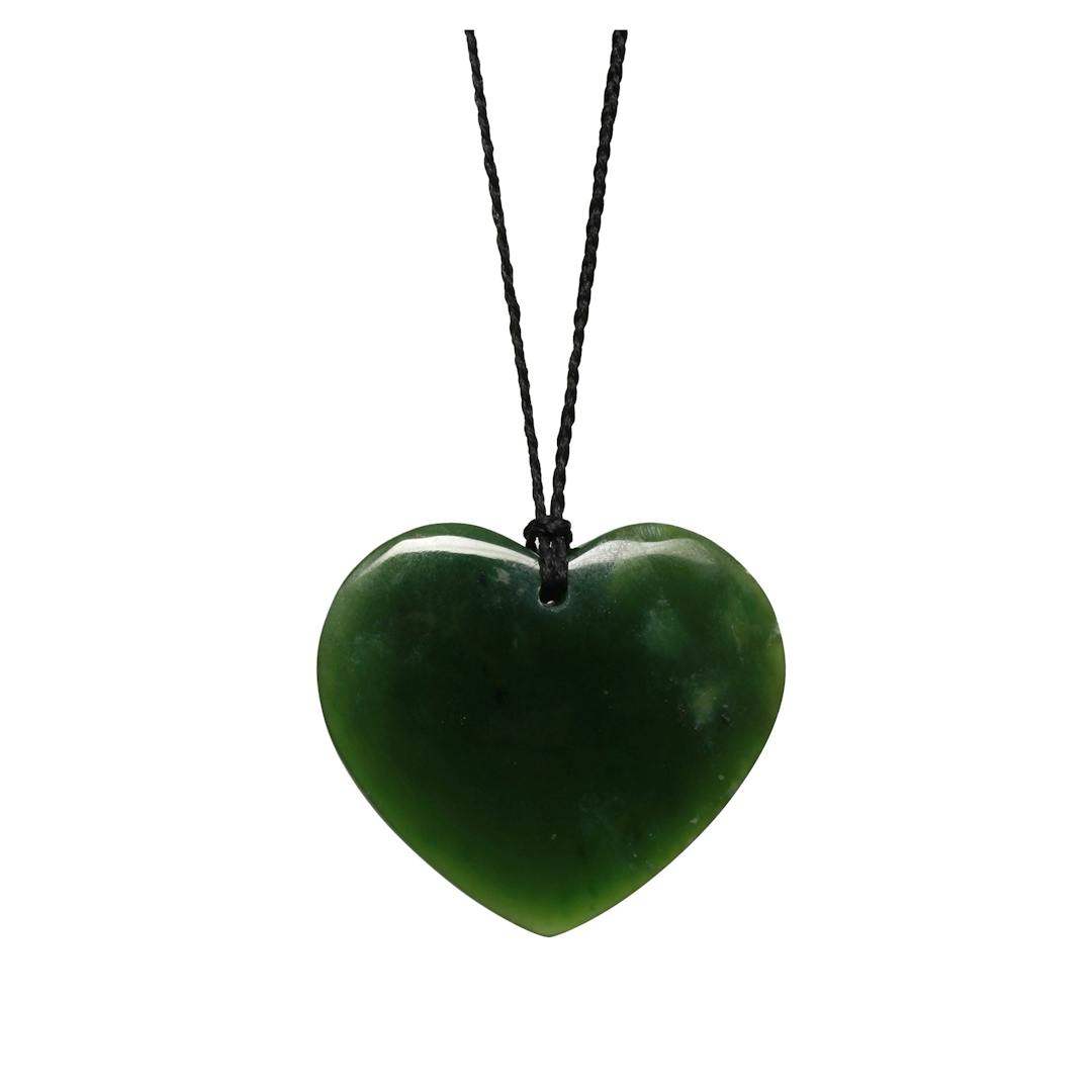 New Zealand Pounamu Polished Heart Necklace