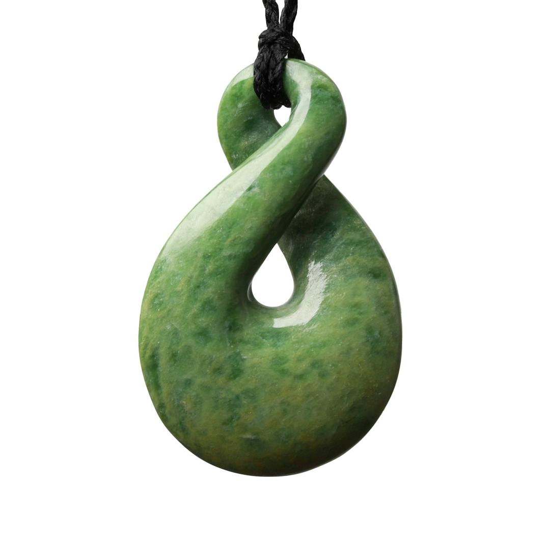 New Zealand Greenstone Large Pikorua Necklace