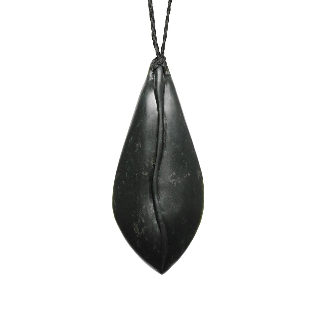Australian Black Jade Contemporary Drop Pendant