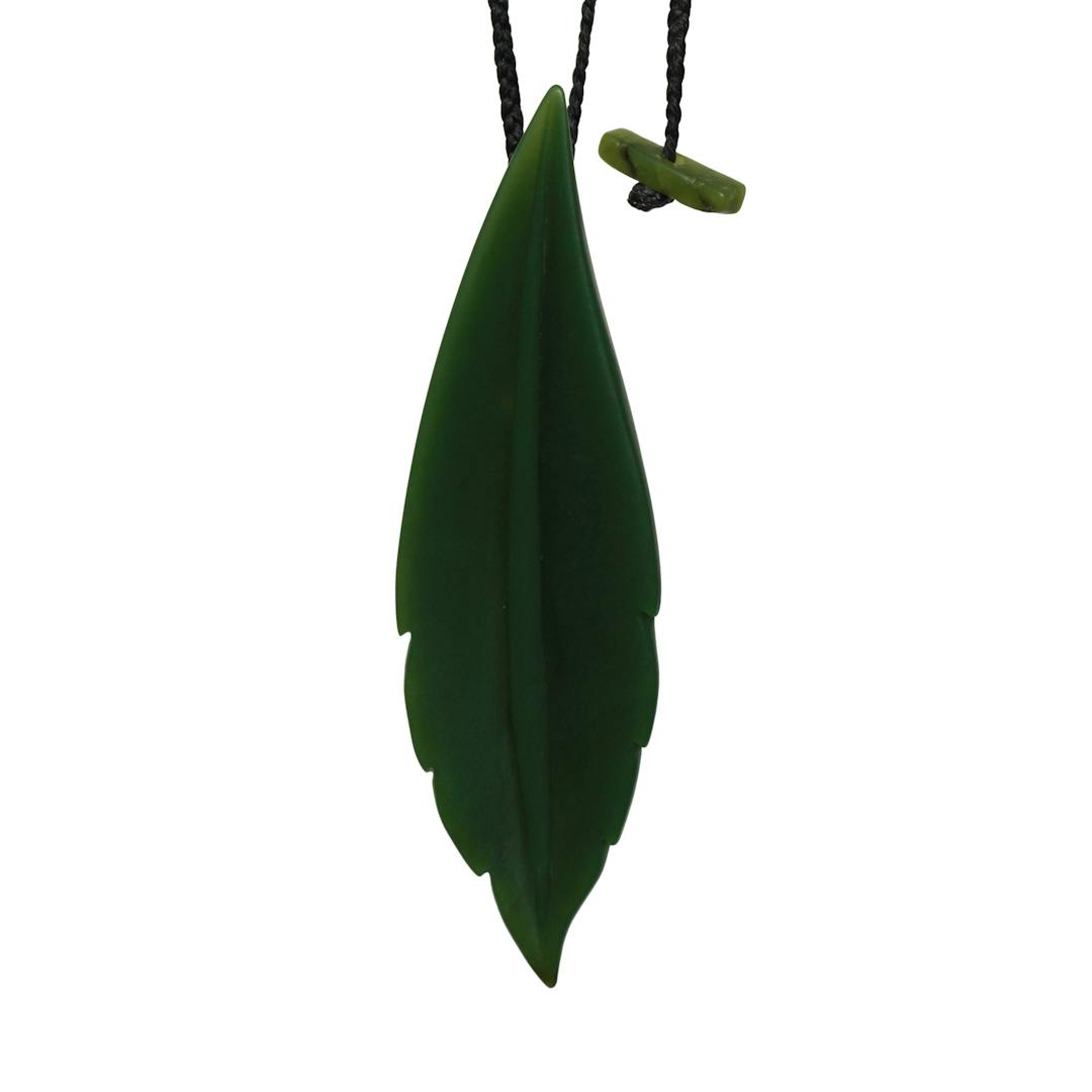 Canadian Jade Leaf Form Necklace