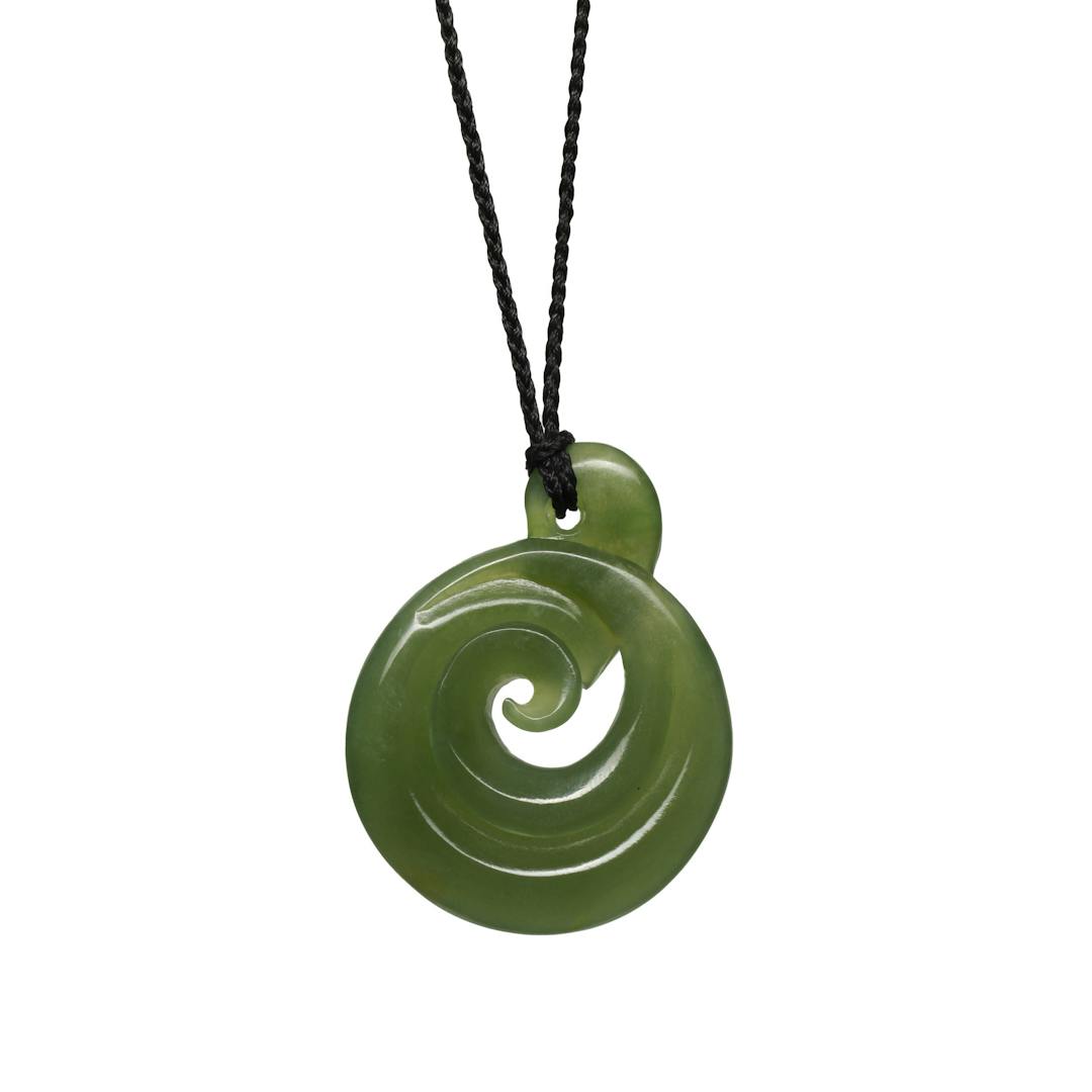 New Zealand Greenstone Koru Spiral Necklace