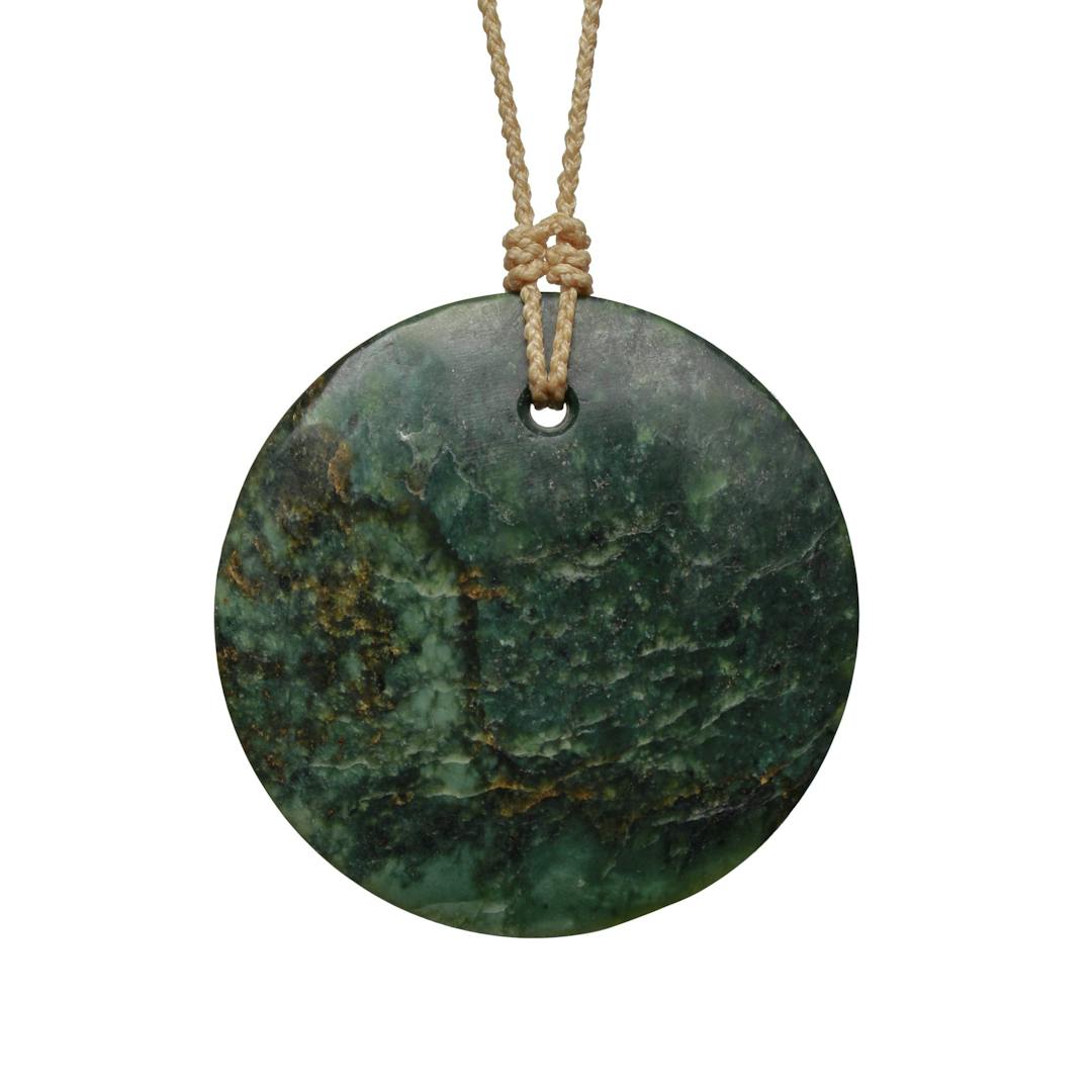 New Zealand Greenstone Large Disc Necklace