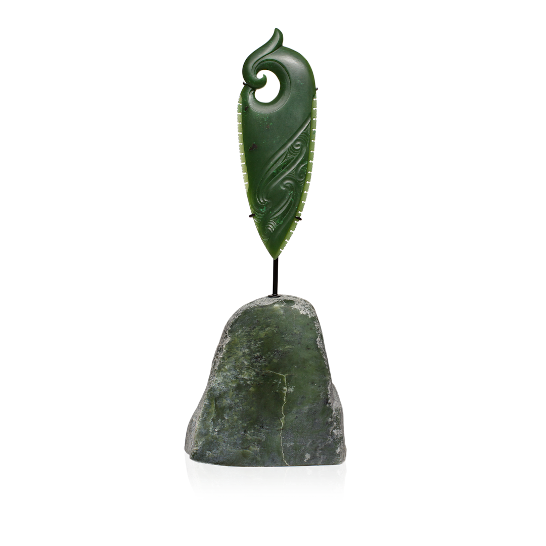 Canadian Jade Blade Form with Koru Sculpture