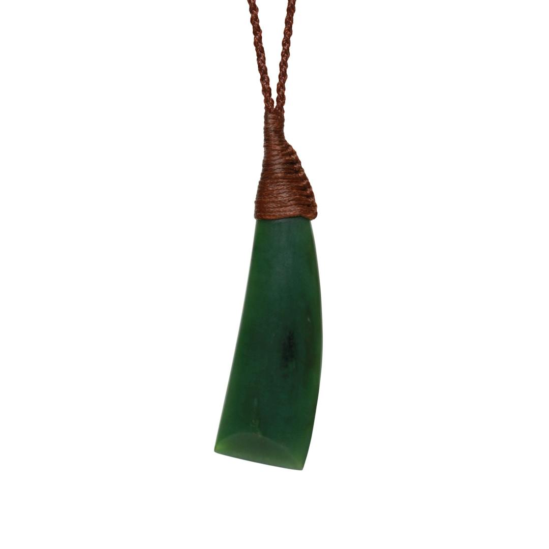 New Zealand Jade Curved DropNecklace
