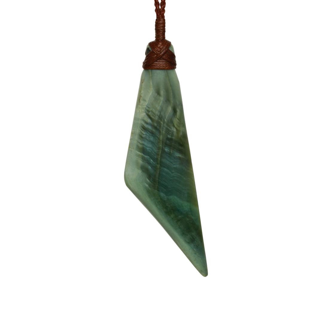 New Zealand Greenstone Angled Drop Necklace