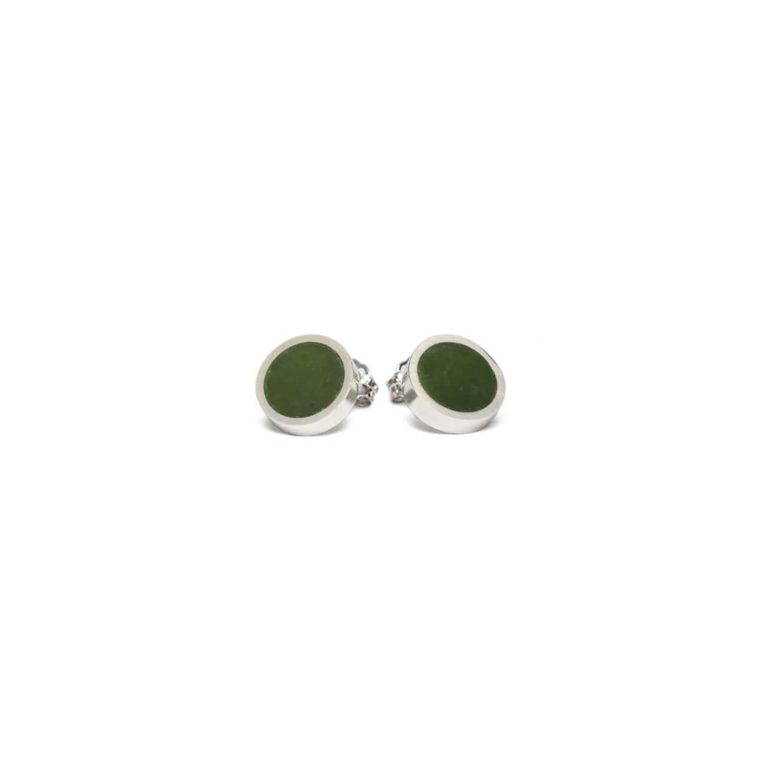 New Zealand Jade Small Silver Stud Earrings