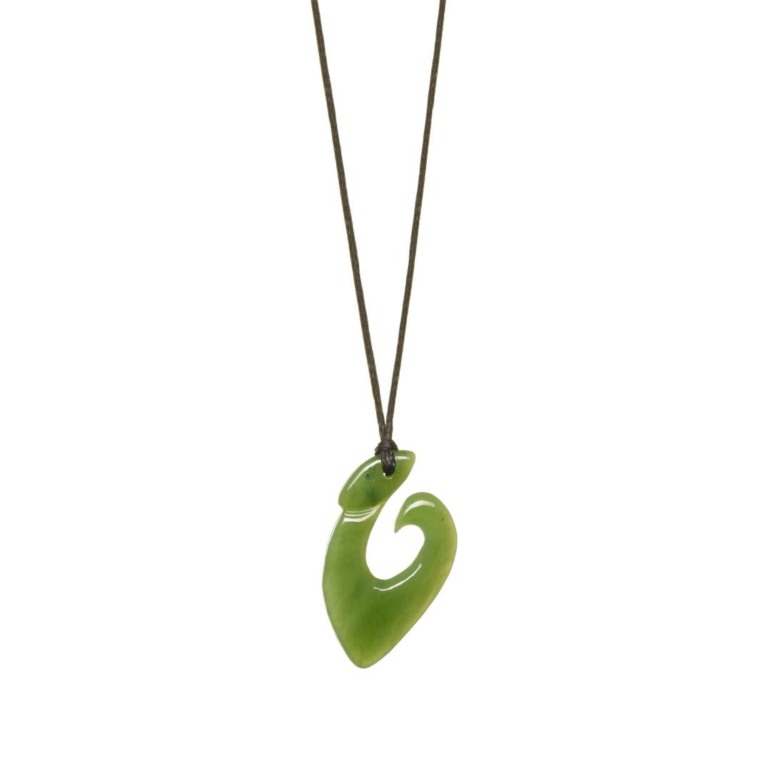 Canadian Jade Traditional Fish Hook Necklace