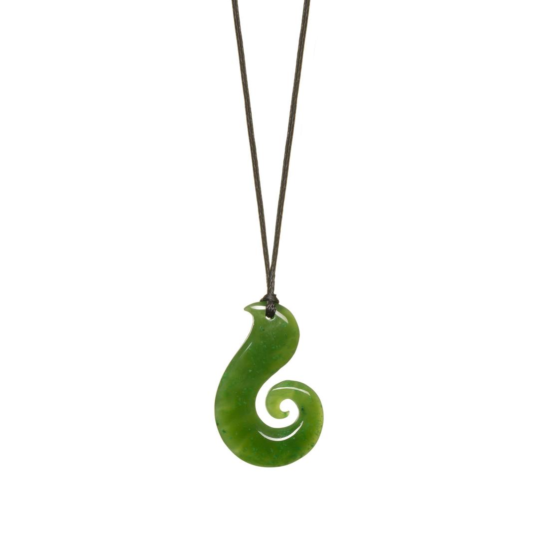 Canadian Jade Spiral Hook Necklace