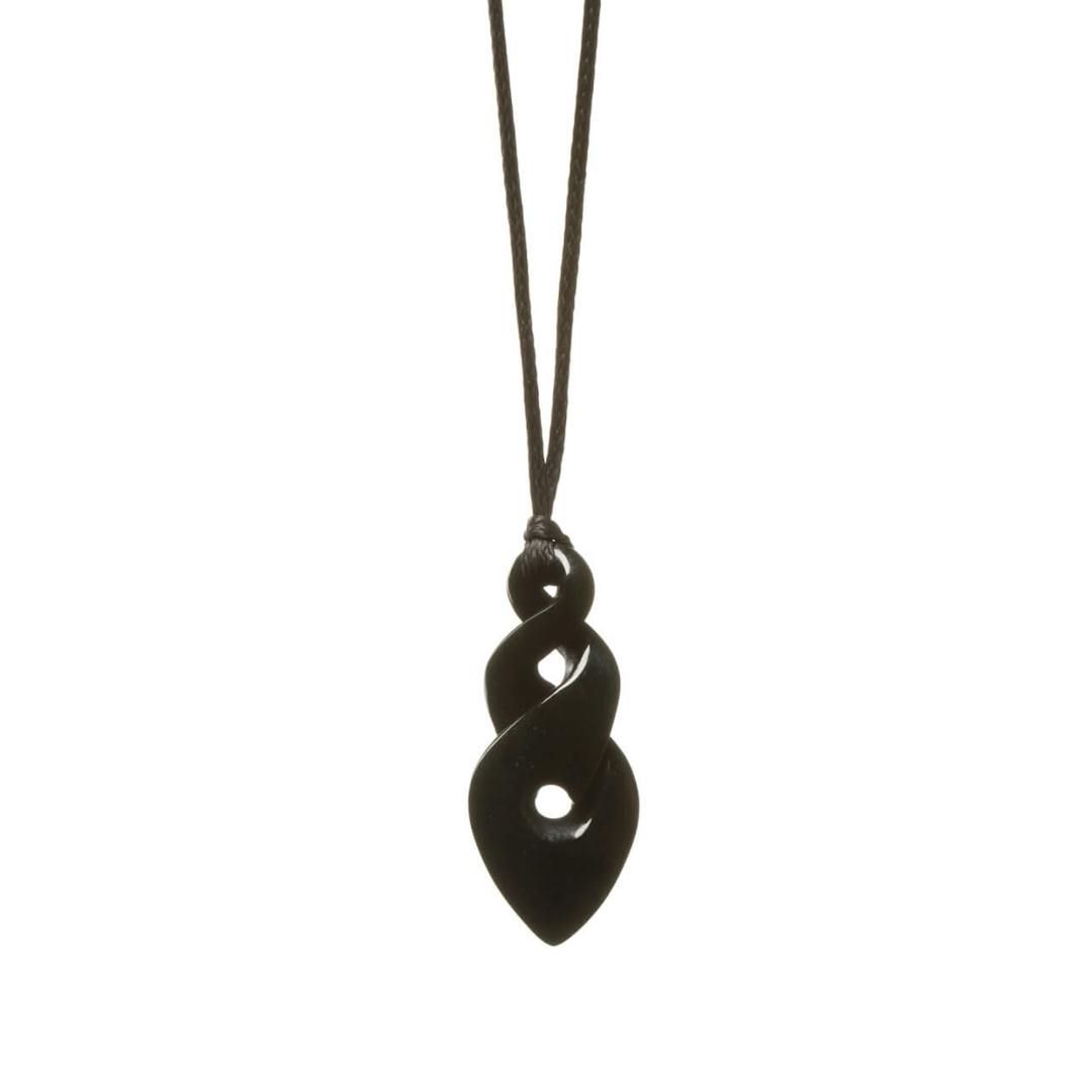 Australian Black Jade Pointed Twist Necklace