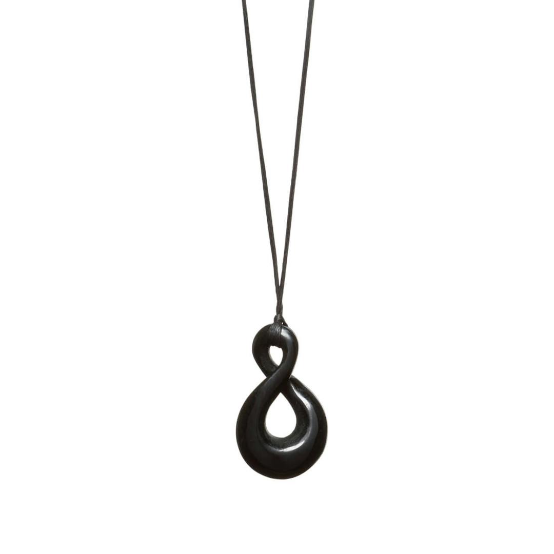 Australian Black Jade Small Twist Necklace