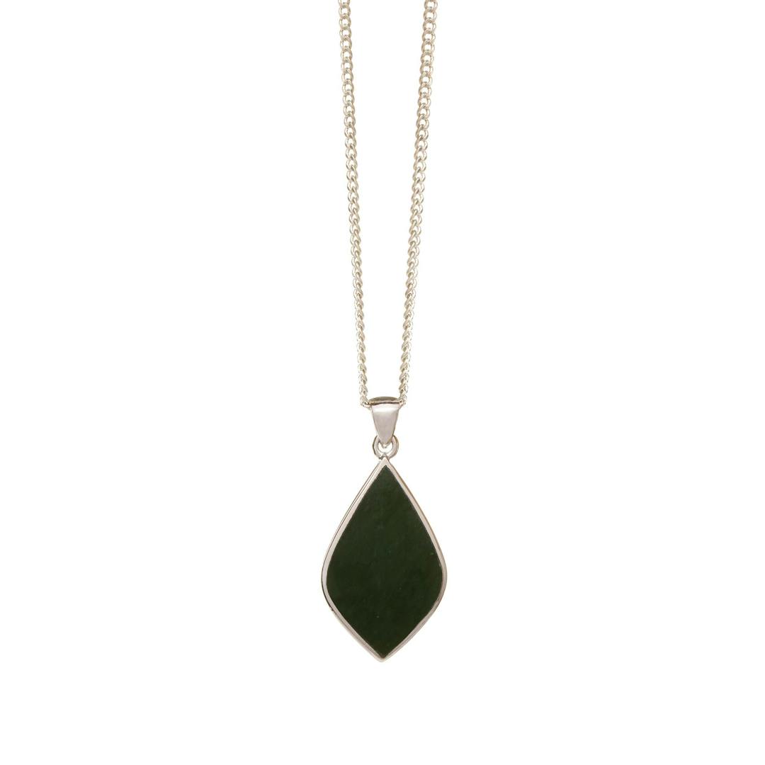 Canadian Jade Pointed Silver Necklace